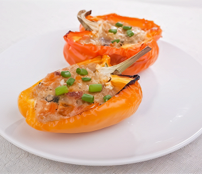 Фотография рецепта Перец, фаршированный шампиньонами и сыром