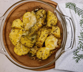 Фотография рецепта Гарнир из картошки с зеленью и сыром
