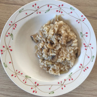 Грибное ризотто с чеддером