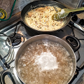 Фотография рецепта Паста со сливочным соусом из морепродуктов автор Маргарита