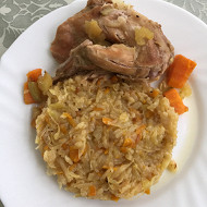 Греческая солянка с рисом лаханоризи