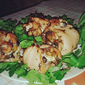 Фотография рецепта Рулетики из куриной грудки, грибов и адыгейского сыра автор Алена