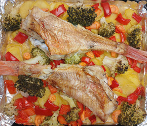 Фотография рецепта Морской окунь с овощами