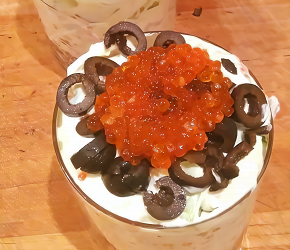 Фотография рецепта Салат с курицей и кальмаром