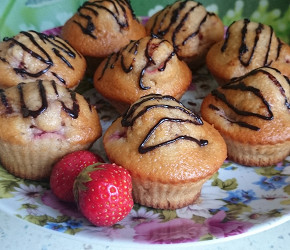 Фотография рецепта Мятные маффины с клубникой