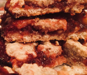 Фотография рецепта Клюквенное печенье (Cranberry crumble bars)