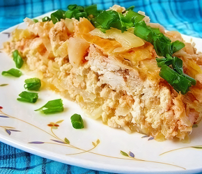 Фотография рецепта Капустная запеканка с куриным фаршем