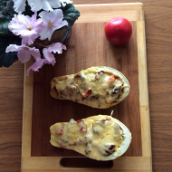 Кабачок, фаршированный грибами