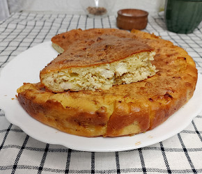 Фотография рецепта Заливной пирог с куриным фаршем