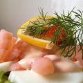 Фотография рецепта Датский открытый сэндвич (smørrebrød) с креветками автор Ольга Мазурова