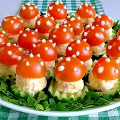Фотография рецепта Овощная закуска с ветчиной и яйцами «Мухомор» автор Irina Bmbulyan