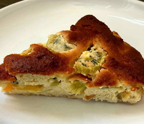 Фотография рецепта Пирог с персиками и грушами