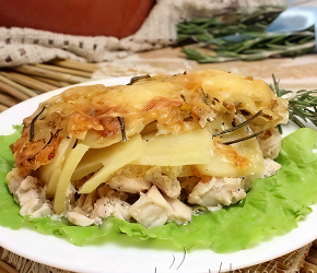 Фотография рецепта Куриное филе в духовке под картофелем