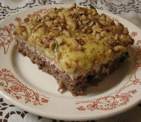 Фотография рецепта Двухслойная мясная запеканка с грецкими орехами