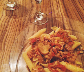 Фотография рецепта Паста с тунцом и шампиньонами