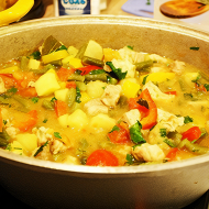 Тажин с мясом, зеленой фасолью и помидорами