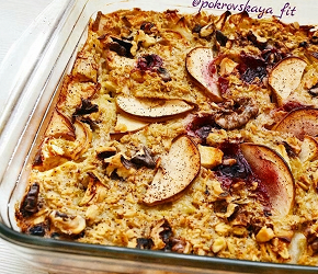 Фотография рецепта Запеченная овсянка с яблоками и орехами