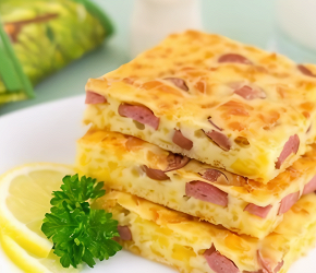 Фотография рецепта Пирог с сыром и сосисками