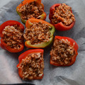 Фотография рецепта Сладкие перцы, запеченные с мясом и рисом автор Антонина Сапрыкина