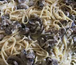Фотография рецепта Паста карбонара с шампиньонами
