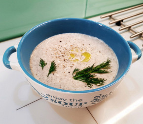 Фотография рецепта Грибной крем-суп на курином бульоне