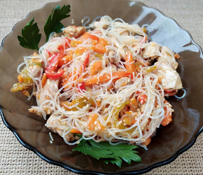Фотография рецепта Фунчоза с курицей и овощами