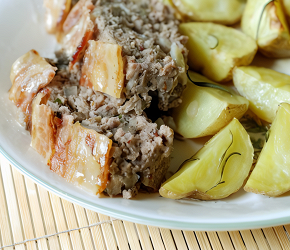 Фотография рецепта Слоеный мясной хлеб