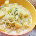Фотография рецепта Суп картофельный с луком-пореем и кислым молоком автор Женя